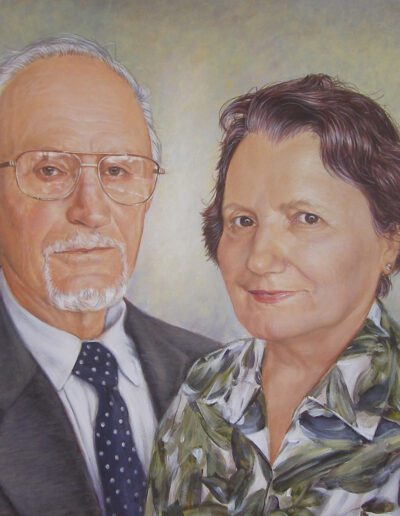 Цветен Портрет Възрастна Двойка